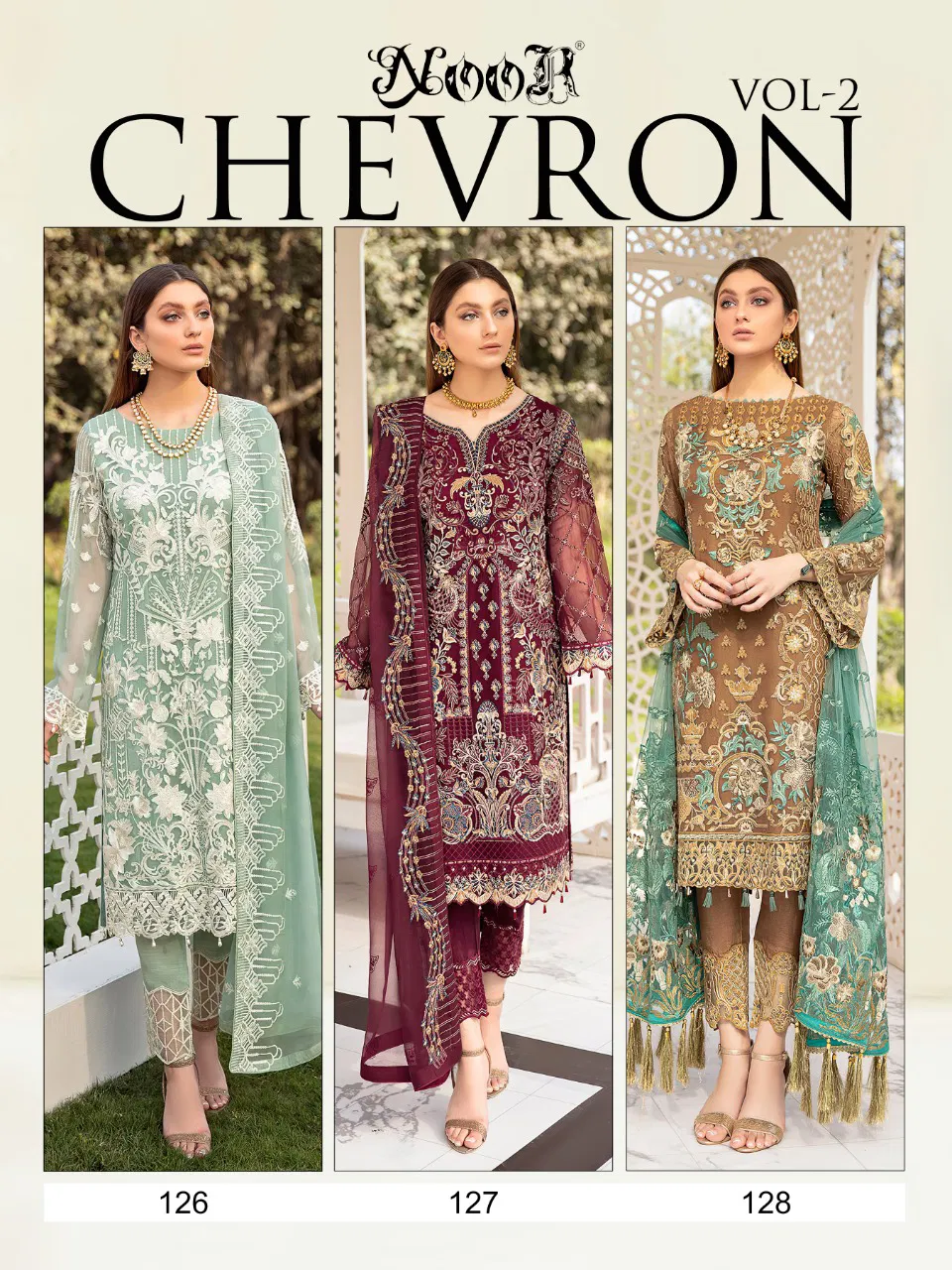 Noor Chevron 2 Fancy Latest Festive Wear Georgette Heavy Work Pakistani Salwar Suits Collection
